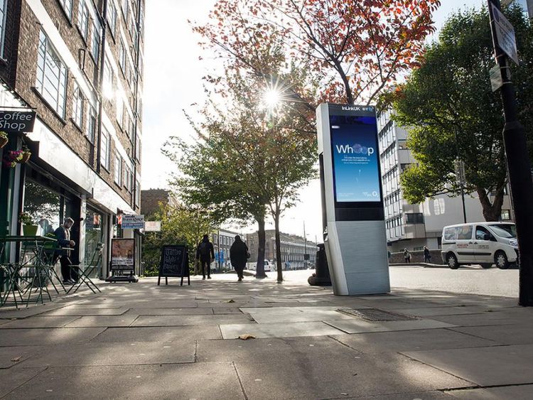 The kiosks are replacing phone boxes in city centres, with 1,000 planned by the end of the year. Pic: InLinkUK