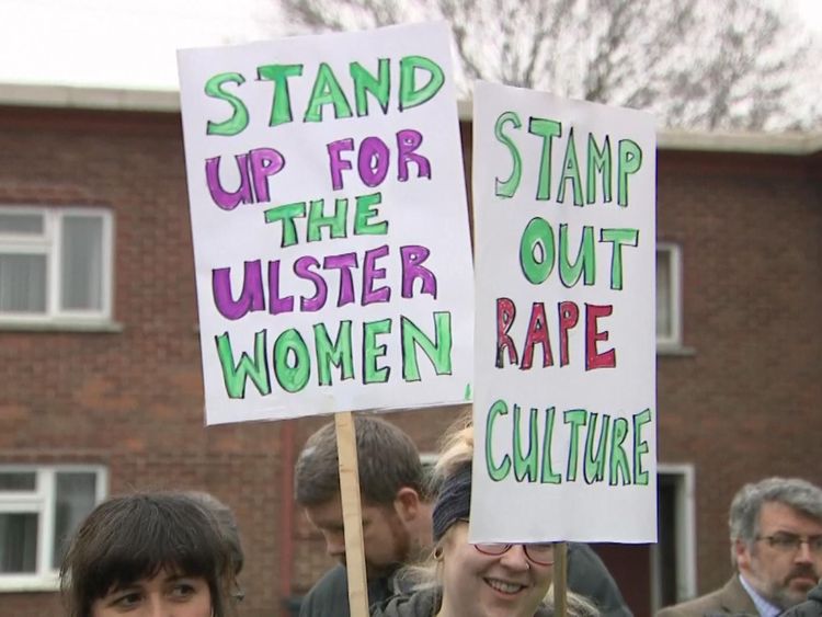 The Stamp out Misogyny at Ulster Rugby protest