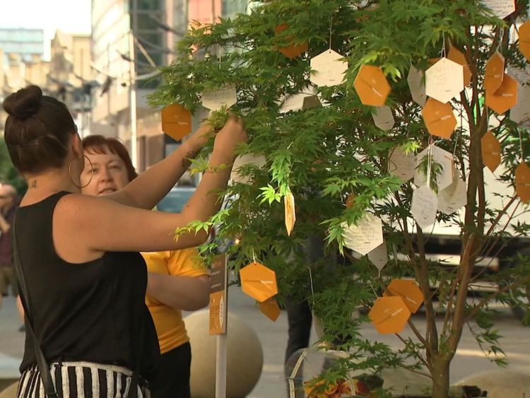 Trees of Hope in Manchester after the bombing