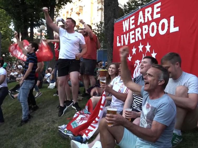 Liverpool supporters ahead of Saturday&#39;s Champions League final against Real Madrid