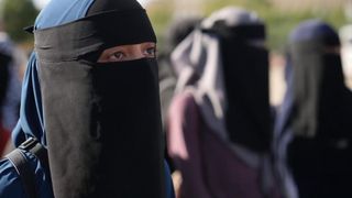 Burka ban protester Sabina