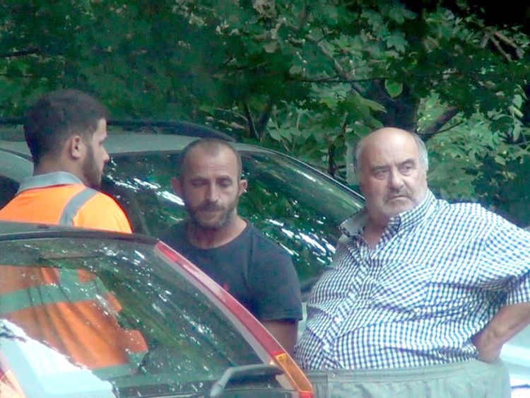 Undated handout photo issued by National Crime Agency of Leonard Powell (right) meeting with Albanian gang members Sabah Dulaj and Artur Nutaj (centre) in the car park of the Lion public house. PRESS ASSOCIATION Photo. Issue date: Tuesday August 7, 2018. The bungling people-smugglers behind a hare-brained scheme to bring migrants across the English Channel on jet skis are facing jail after they were found guilty of conspiring to breach immigration law. See PA story COURTS Jetski. Photo credit sh