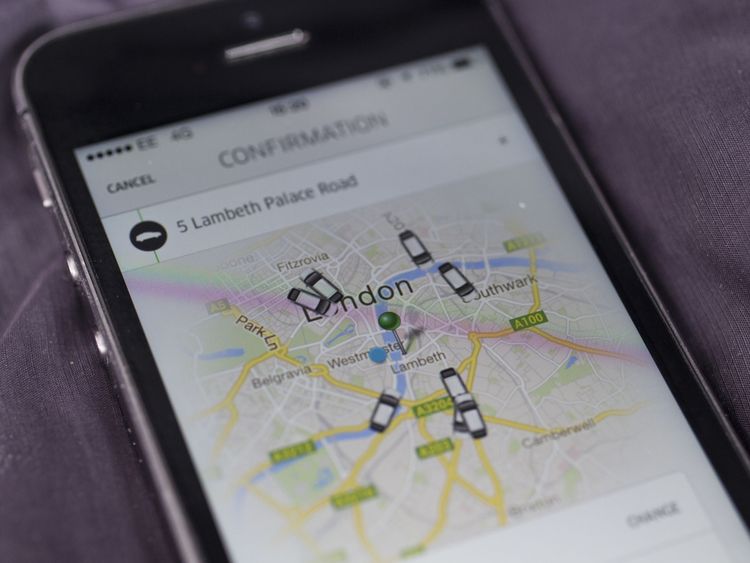 LONDON, ENGLAND - JUNE 02: In this photo illustration, a smartphone displays the &#39;Uber&#39; mobile application which allows users to hail private-hire cars from any location on June 2, 2014 in London, England. The controversial piece of software, which is opposed by established taxi drivers, currently serves more than 100 cities in 37 countries. London&#39;s black cabs are seeking a High Court ruling on the claim that the Uber software is breaking the law by using an app as a taxi meter to determine rat