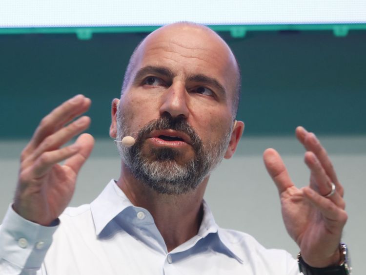 BERLIN, GERMANY - JUNE 06: Dara Khosrowshahi, CEO of Uber, speaks at the 2018 NOAH conference on June 6, 2018 in Berlin, Germany. The annual conference brings together established start-ups leaders, entrepreneurs, investors and media. (Photo by Michele Tantussi/Getty Images)