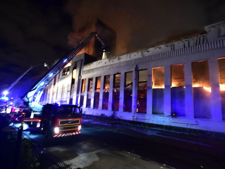 Residents nearby have been urged to keep their windows closed to prevent smoke from the fire entering their homes